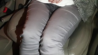 ⭐ Pissing my tight grey Jeans in the car seat! Who needs toilets? ;) 