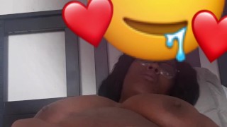 Pretty young ebony milf masturbates with vibrating dildo until pussy creams 