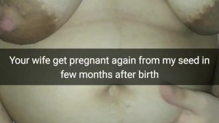 My wife getting pregnant again from her lover hot cum in her fertile pussy! [Cuckold. Snapchat]