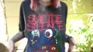 smoking fetish with my tits out