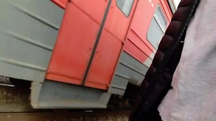 Guy masturbates in a TRAIN with cameras looking at NICE guys