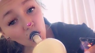 milf smoking weed and masturbating complation