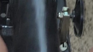 Tight pussy Squirting and creaming all over her black dildo getting pounded with her fuck machine
