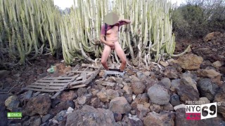 Outdoor nature handjob big dick