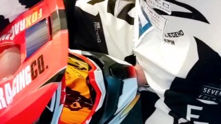 MX motoboy cumming on MX Helmet