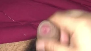 Masterbating in bed alone