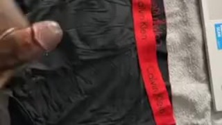 Cum explosion all over underwear and computer. 