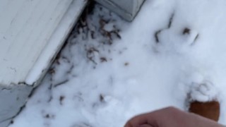 Eddie De Luca Cum’s In Snow