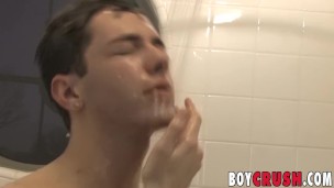 Solo anal play in shower with skinny twink Keith Conner