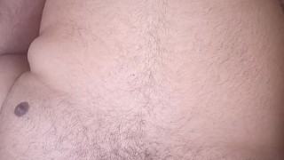 Fat big belly masturbating 