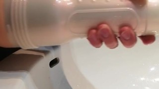 Watching porn and fucking my leaky pocket pussy after a long week