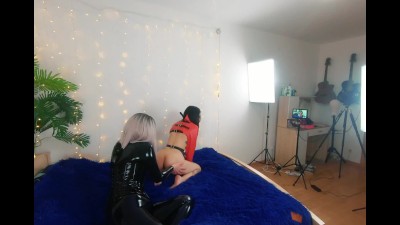 Backstage of pretty lesbian fetish girls doing sex video. Positive Femdom, sex play, latex leather