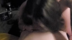 BIG TITTY DROP DEEP THROATING SWALLOW AND LICK HIM CLEAN