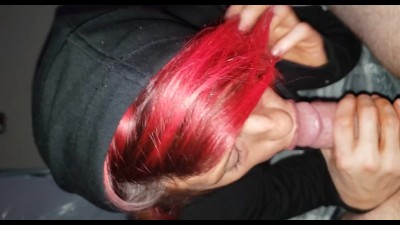 Pink hair slut out on my dick, sucks the soul out my dick