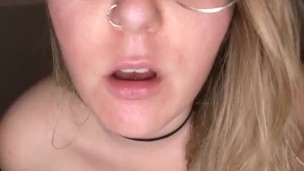 SUBMISSIVE BLONDE teen begs DADDY for cum and plays with her little pussy JOI