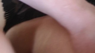 Sexy lingerie with big ass gets fucked through black panties POV