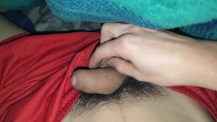 19 latino uncut showing dick under blanket