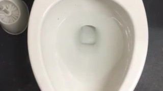 POV of me Pissing into a very disgusting toilet at work. People need to clean up after themselves. 