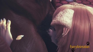 Furry Yaoi - Beast and Dog having wild sex on the street of Japan