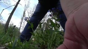 mature BBW outdoor pissing and hairy pussy POV.