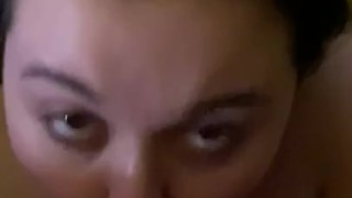 Curvy White Girl Swallows BBC - Amateur 