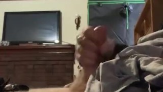 Big dick daddy cums hard while moaning