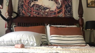 Jesse Gold fingers his hairy hole and fucks his toy hard with lots of moaning
