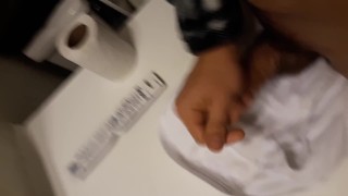 Jerking off with friend's underwear 