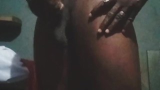 Masturbation edging my big black cock 
