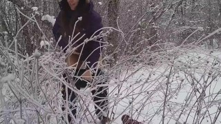 NEW! Japan Style (BLUR PORN) PISSING # Action is on Japan National Park Trail at temperature -15C