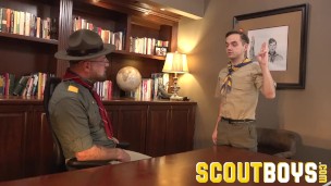 ScoutBoys - young smooth boy scout gets sucked and jerked by dilf