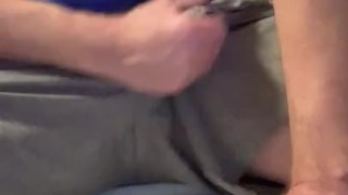 GRAY sweatpants rub part 2 precum solo male moaning