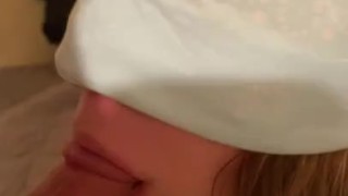 Off with the glasses on with the blind fold 