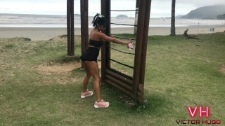 LEVEI ELA DEPOIS DO EXERCICIO PARA TRANSAR NO MATO - Watch the full video at www.victorhugo.vip