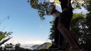 Vacation Jungle Sex - Horny Couple Fuck On Hiking Trail And Almost Get Caught