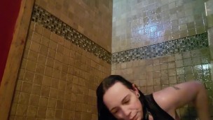 Sweet Freya White smokes and strips in shower
