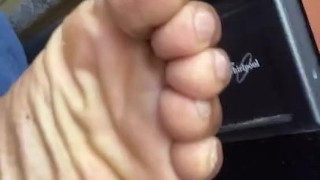 Your tongue on my office soles