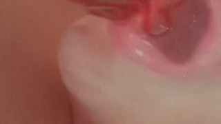 Love sucking my glass dildo taste like my pussy juice