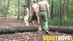 ScoutBoys Bishop Angus fucks boys outdoors while camping