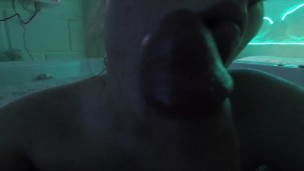 Bitch Sucks And Fucks In A Hot Tub With Cum On Her Face