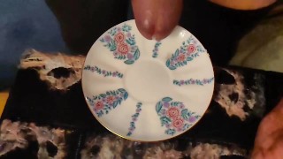 Delicious cum from a plate