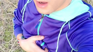 Cumshot without touching cock through cum - throbbing cock