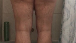 Taking a quick shower