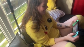 Nasty Gamer girl celebrate the 25th Pokémon anniversary - amateur