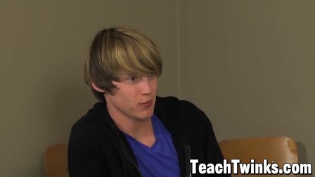 Teacher Tyler Andrews anal fucks twink student Elijah White