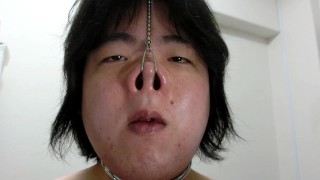 Nose hook masturbation2