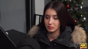 DEBT4k. teen debt collector is lucky to fuck the sexy nightclub manager