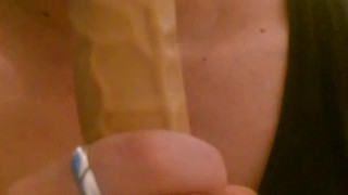 Milf smokes and rubs and fucks her pussy