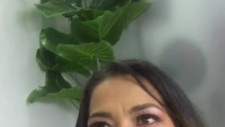SLOPPY DEEPTRHOAT: I got naughty on my office break, facefuck myself and I sucked it deep