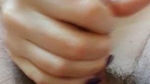 Busty manicure made a cock massage with oil and got a lot of sperm
